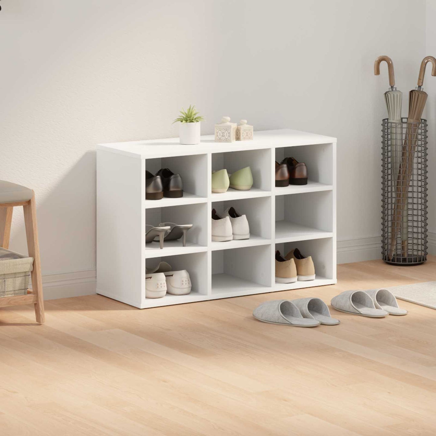 Shoe Cabinet with Shelf White 77.5 x 30 x 51 cm Engineered Wood