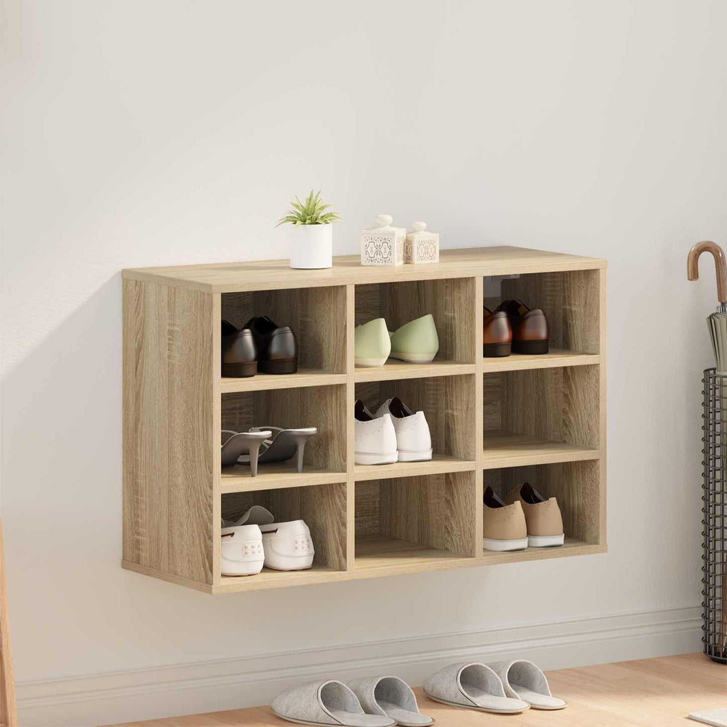 Shoe Cabinet Sonoma Oak 77.5 x 30 x 51 cm Engineered Wood