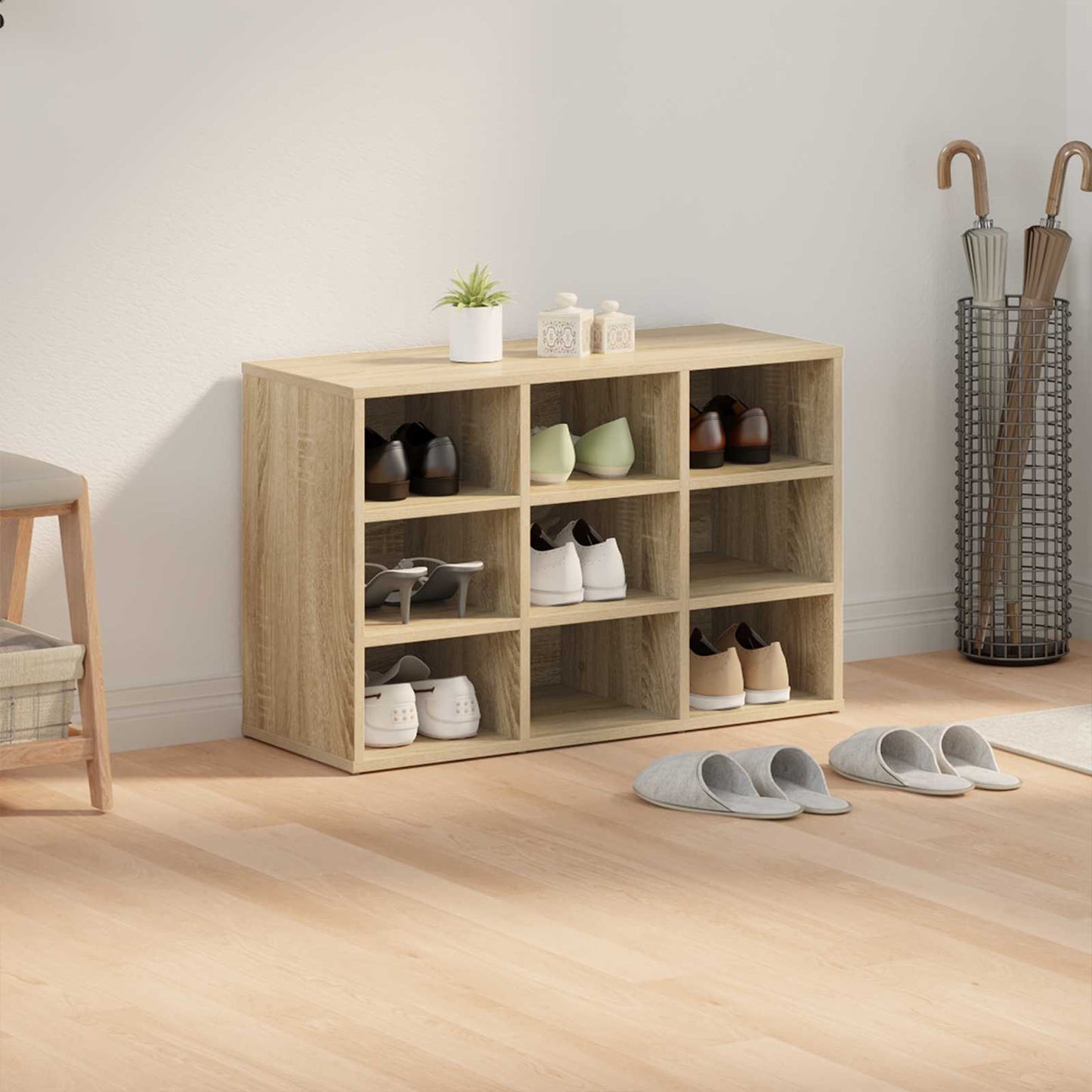 Shoe Cabinet Sonoma Oak 77.5 x 30 x 51 cm Engineered Wood
