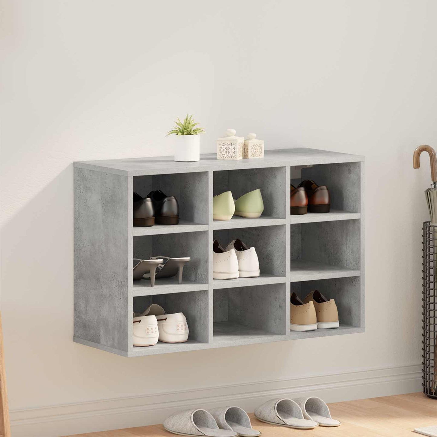Shoe Cabinet Concrete grey 77.5 x 30 x 51 cm Engineered Wood