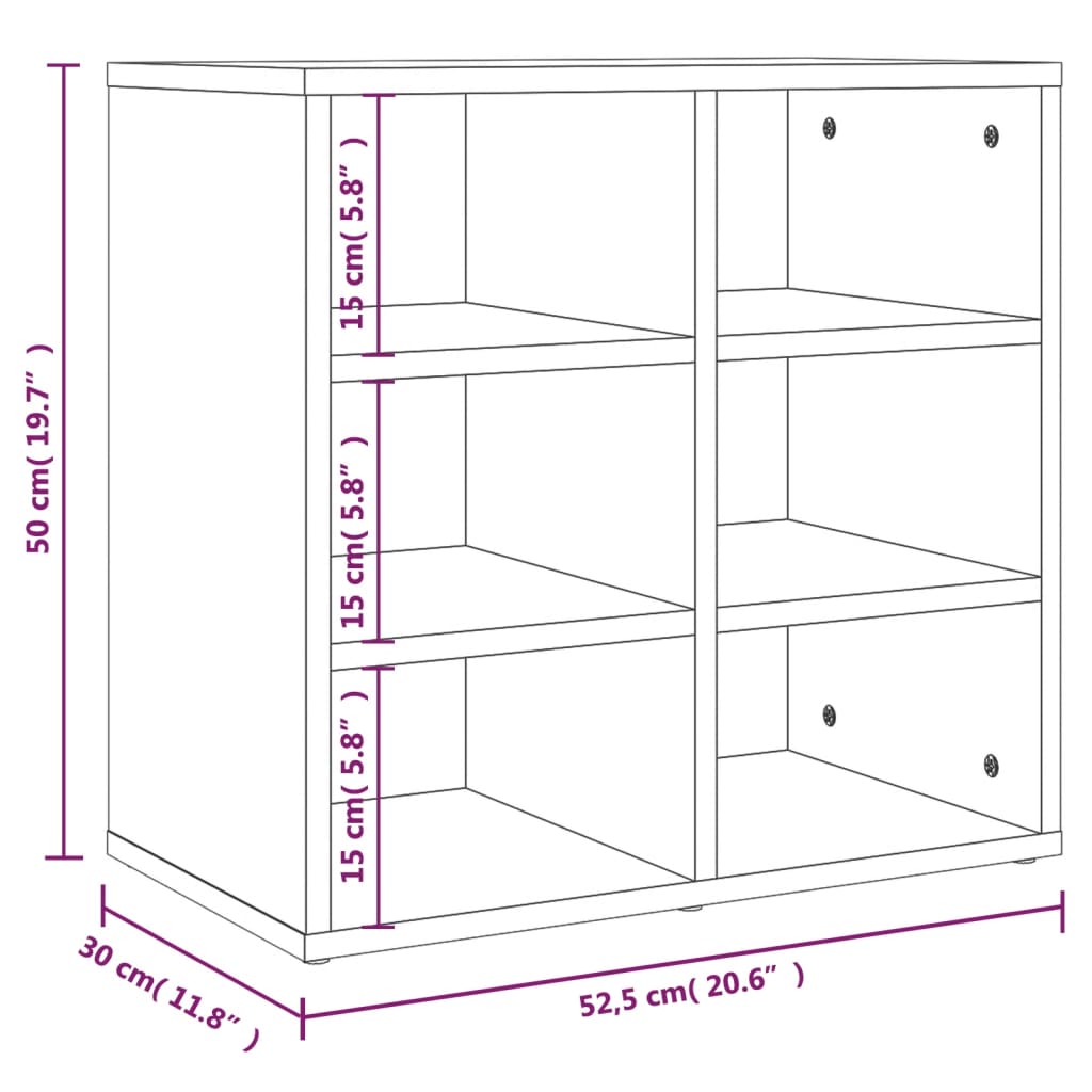 vidaXL Shoe Cabinet White 52.5x30x50 cm