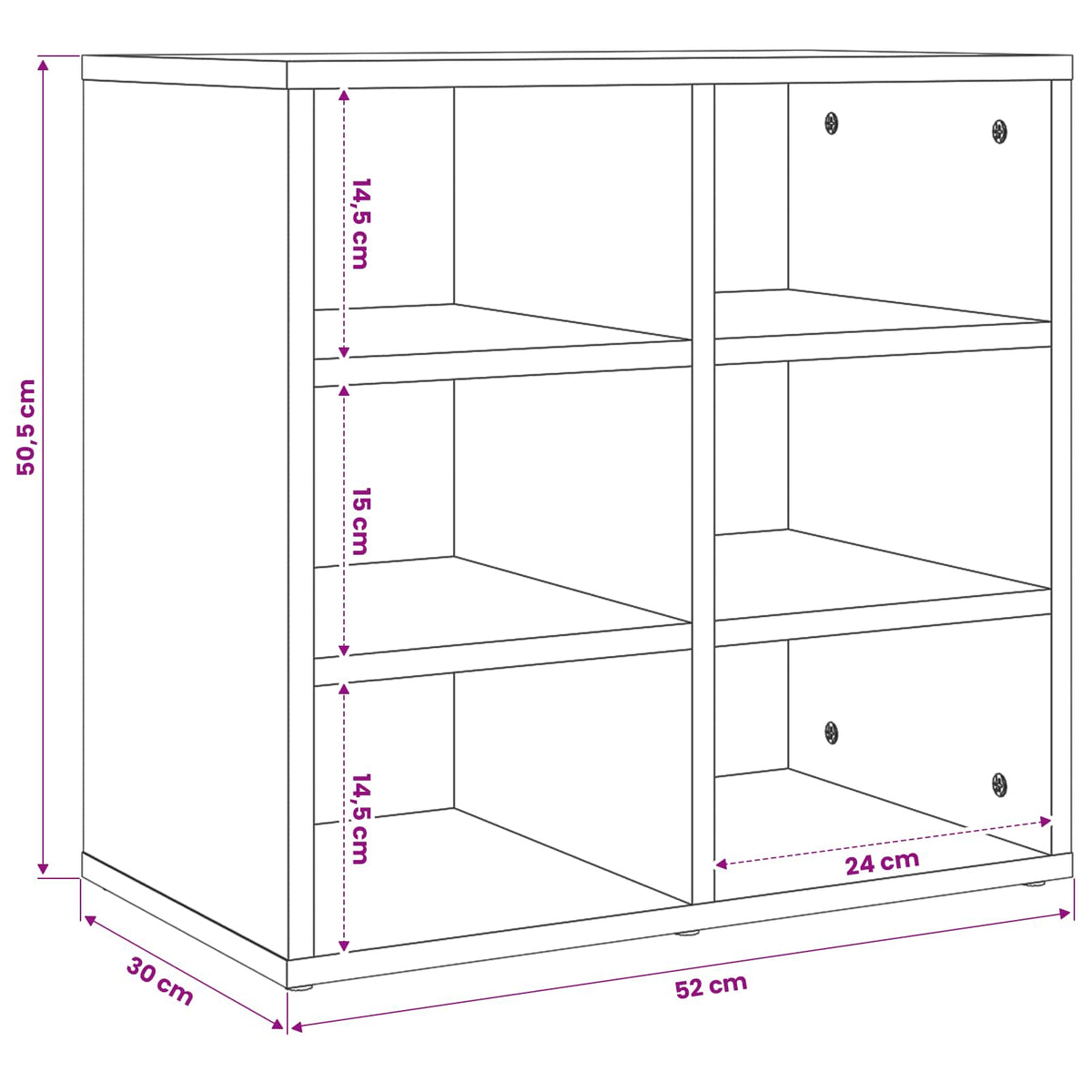 Shoe Cabinet White 52,5x30x50 cm
