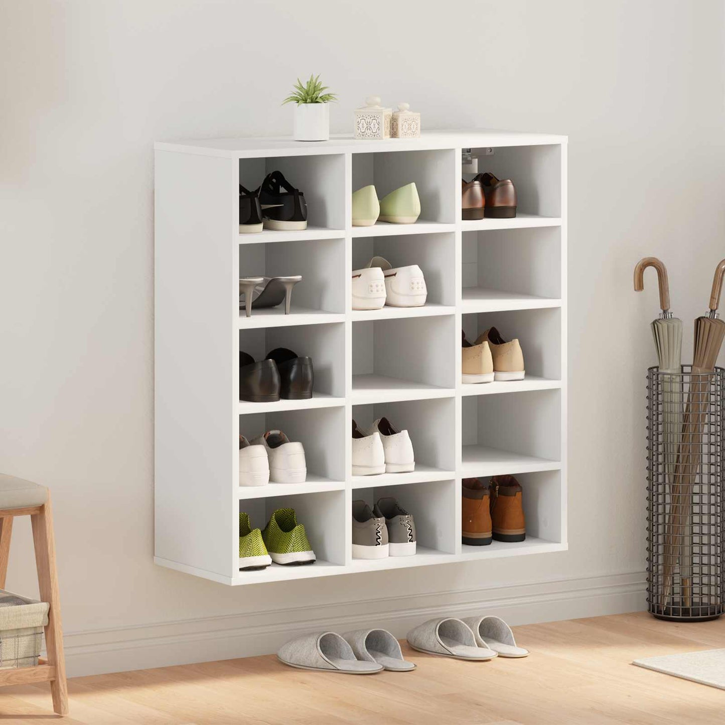 Shoe Cabinet 77.5 x 30 x 83.5 cm Engineered Wood White