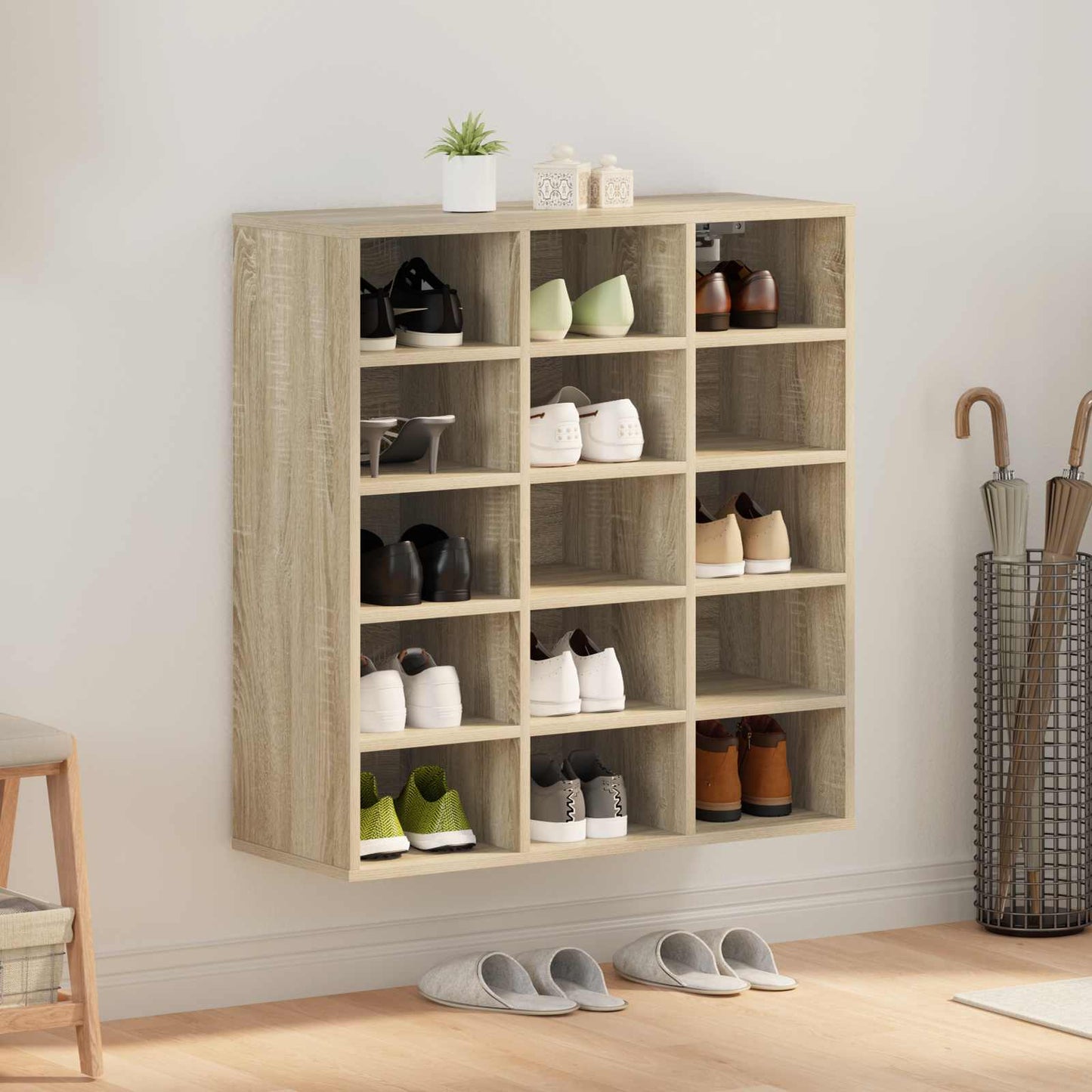Shoe Cabinet Sonoma Oak 77.5 x 30 x 83.5 cm Engineered Wood