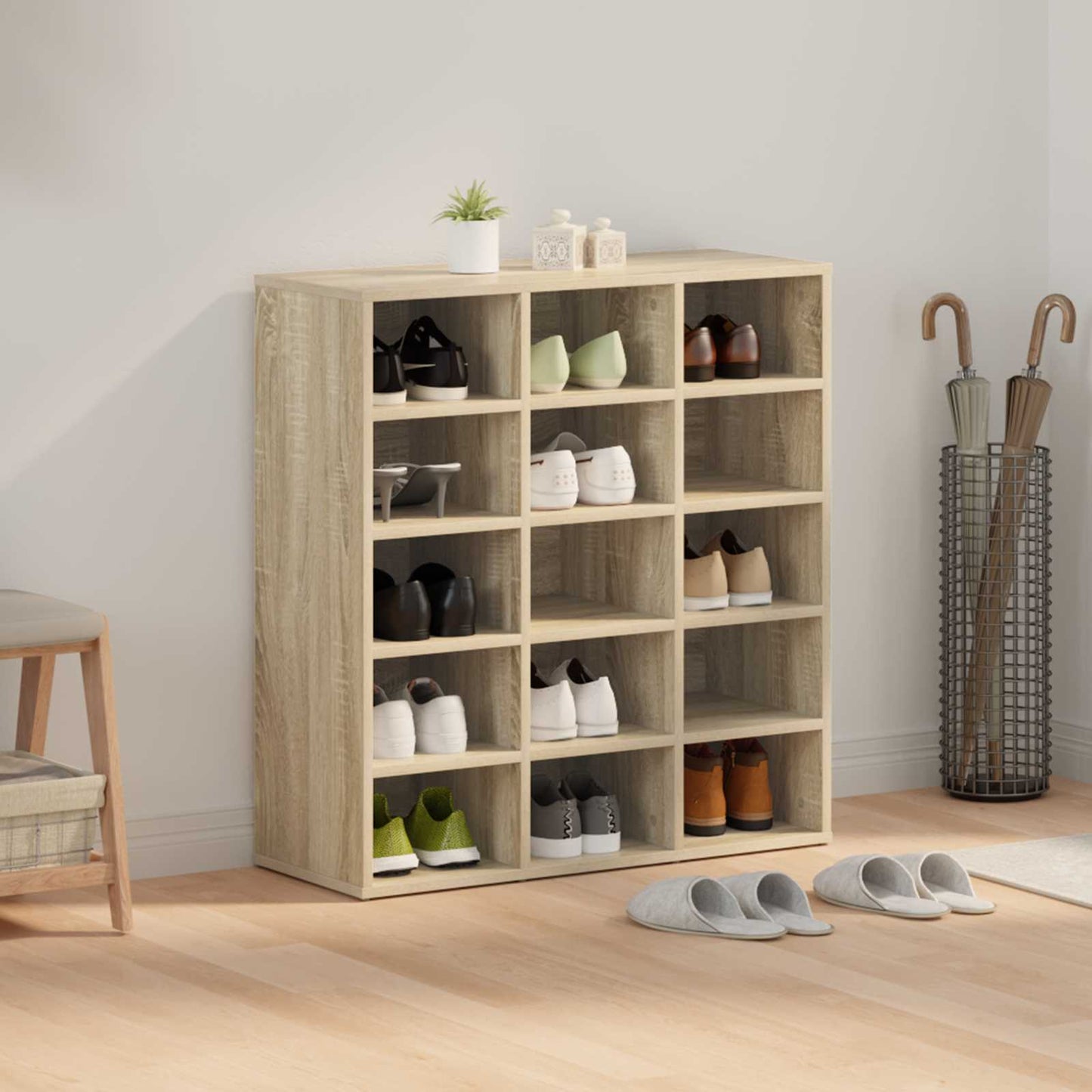 Shoe Cabinet Sonoma Oak 77.5 x 30 x 83.5 cm Engineered Wood