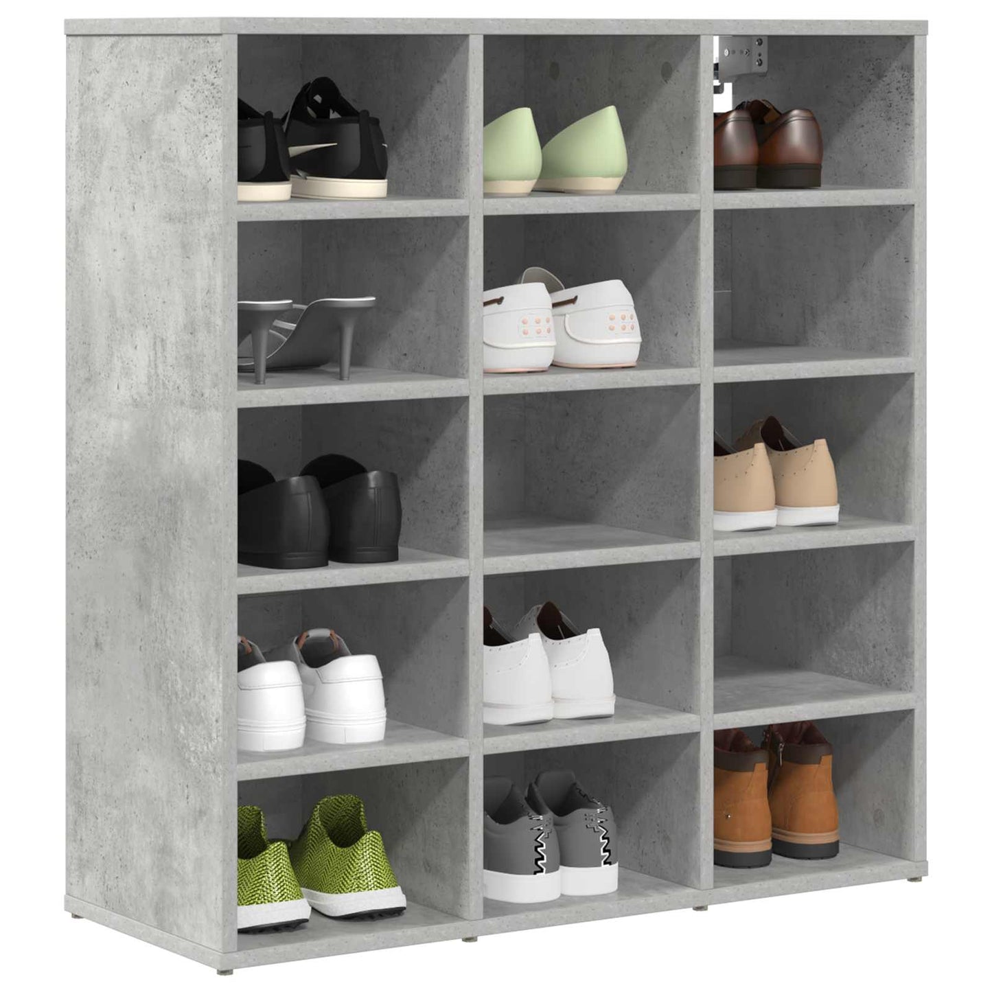Shoe Cabinet 77.5 x 30 x 83.5 cm Engineered Wood Concrete grey