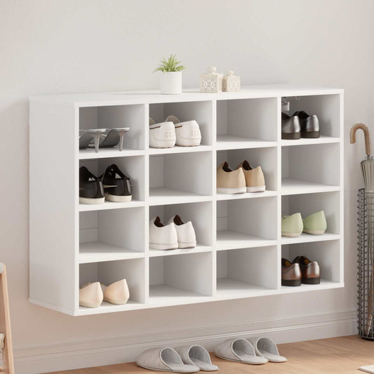 Shoe Cabinet 103 x 30 x 67 cm Engineered Wood White