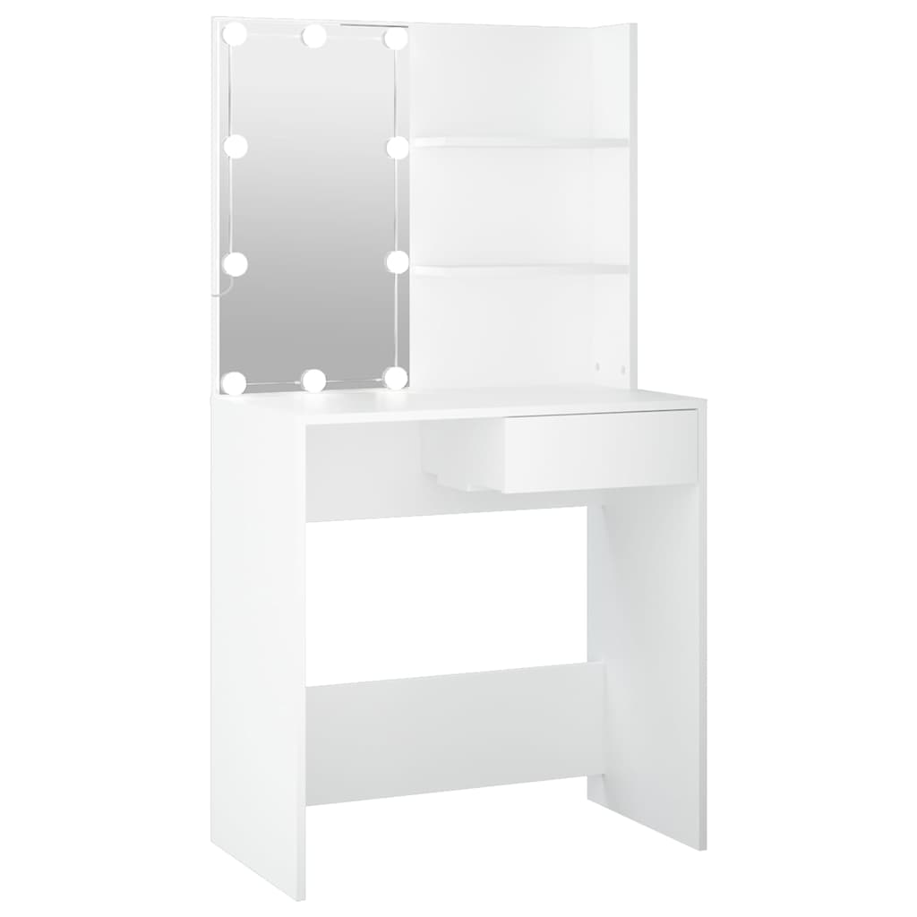 Dressing Table with LED White 74,5x40x141 cm
