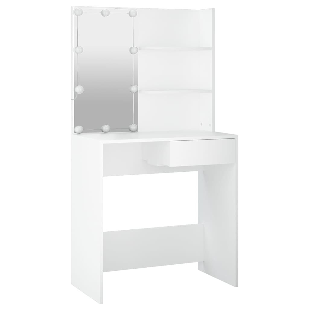 Dressing Table with LED White 74,5x40x141 cm