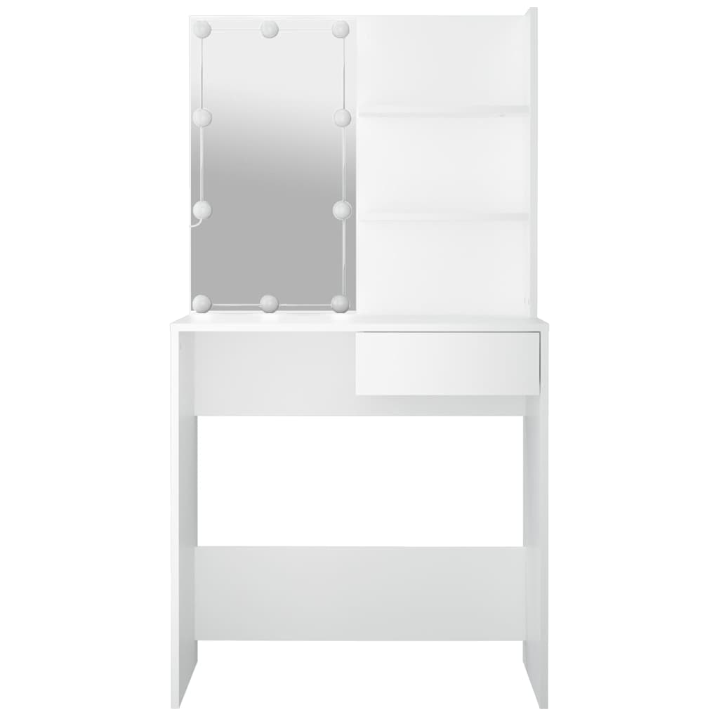 Dressing Table with LED White 74,5x40x141 cm