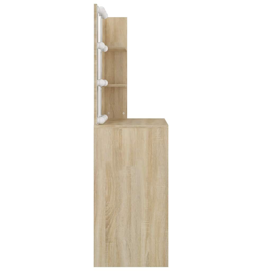 Dressing Table with LED Sonoma Oak 74.5x40x141 cm