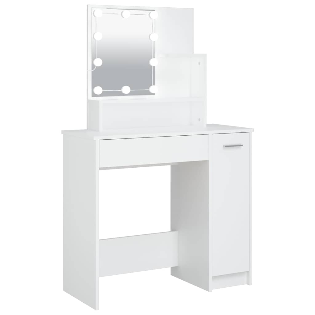 Dressing Table with LED White 86,5x35x136 cm