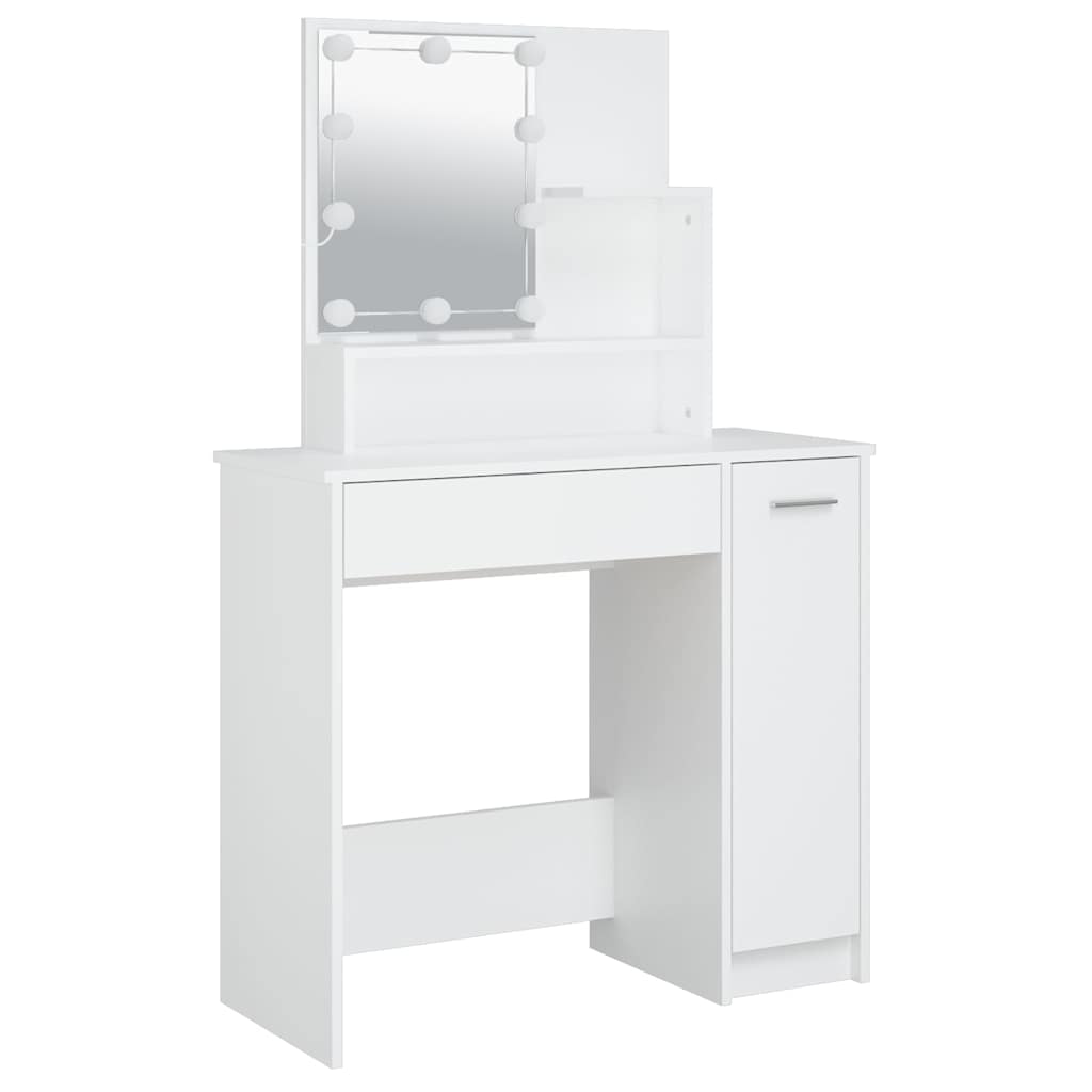 Dressing Table with LED White 86,5x35x136 cm
