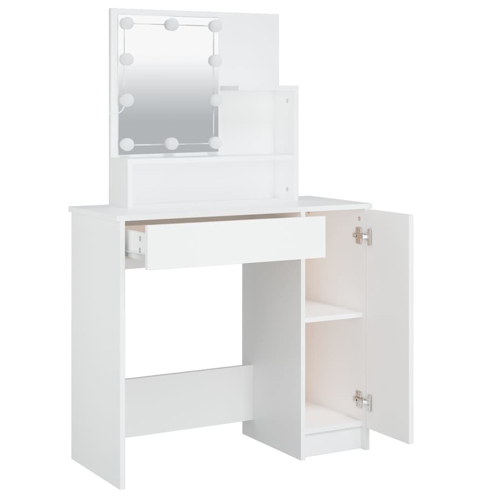 Dressing Table with LED White 86,5x35x136 cm