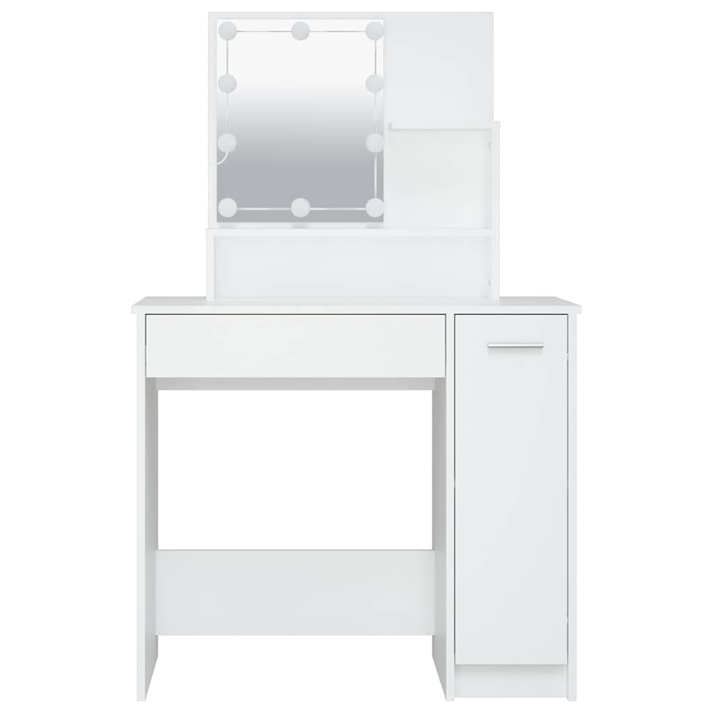 Dressing Table with LED White 86,5x35x136 cm