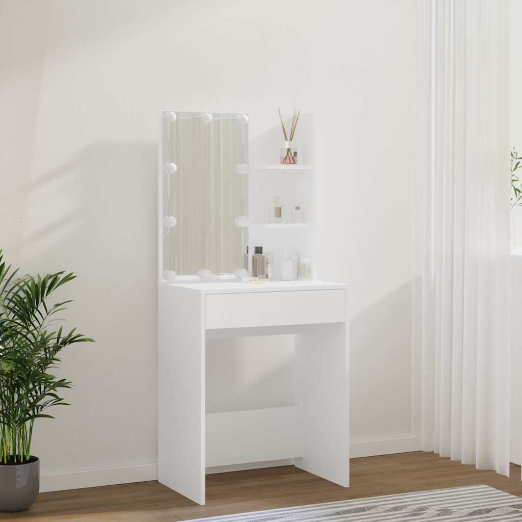 Dressing Table with LED White 60x40x140 cm
