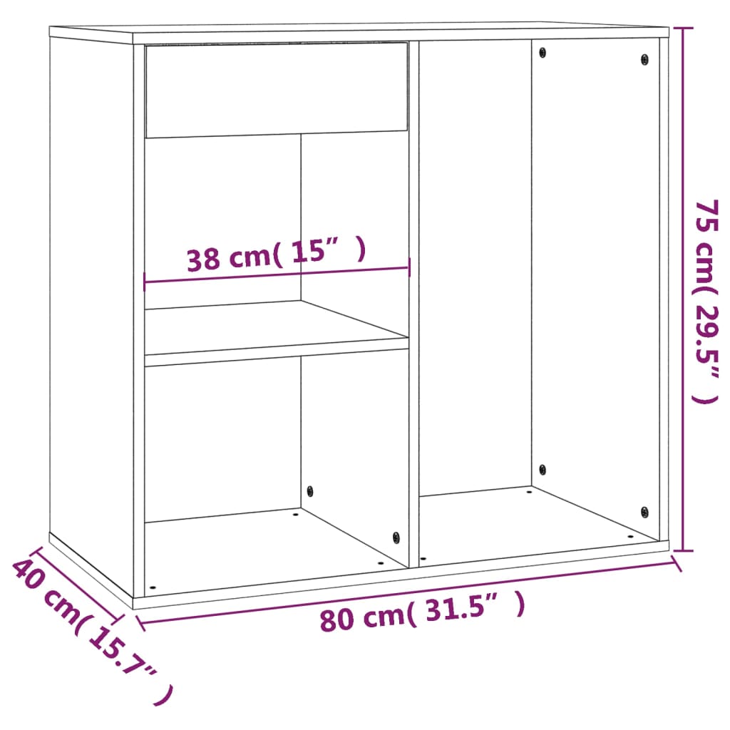 vidaXL Cosmetic Cabinet White 80x40x75 cm Engineered Wood