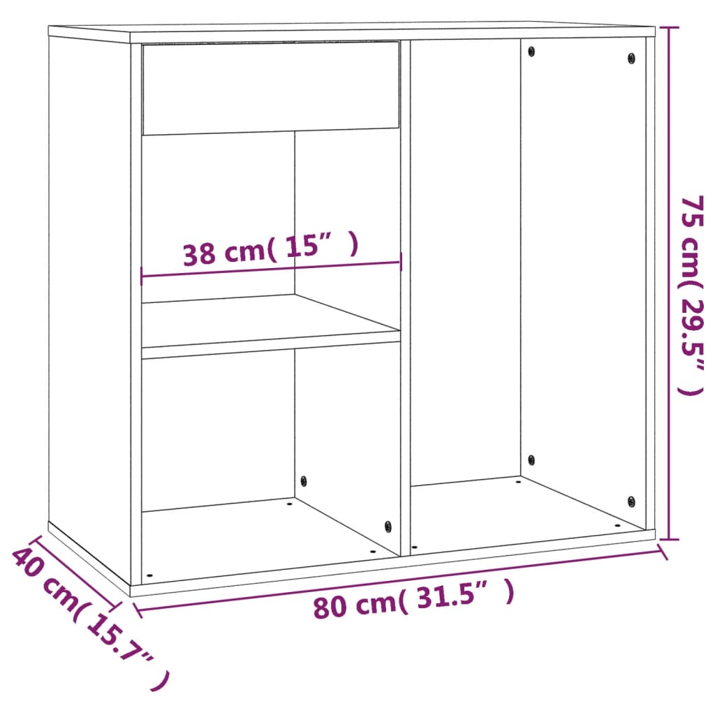 Cosmetic Cabinet | Sonoma Oak | Engineered Wood | Medium