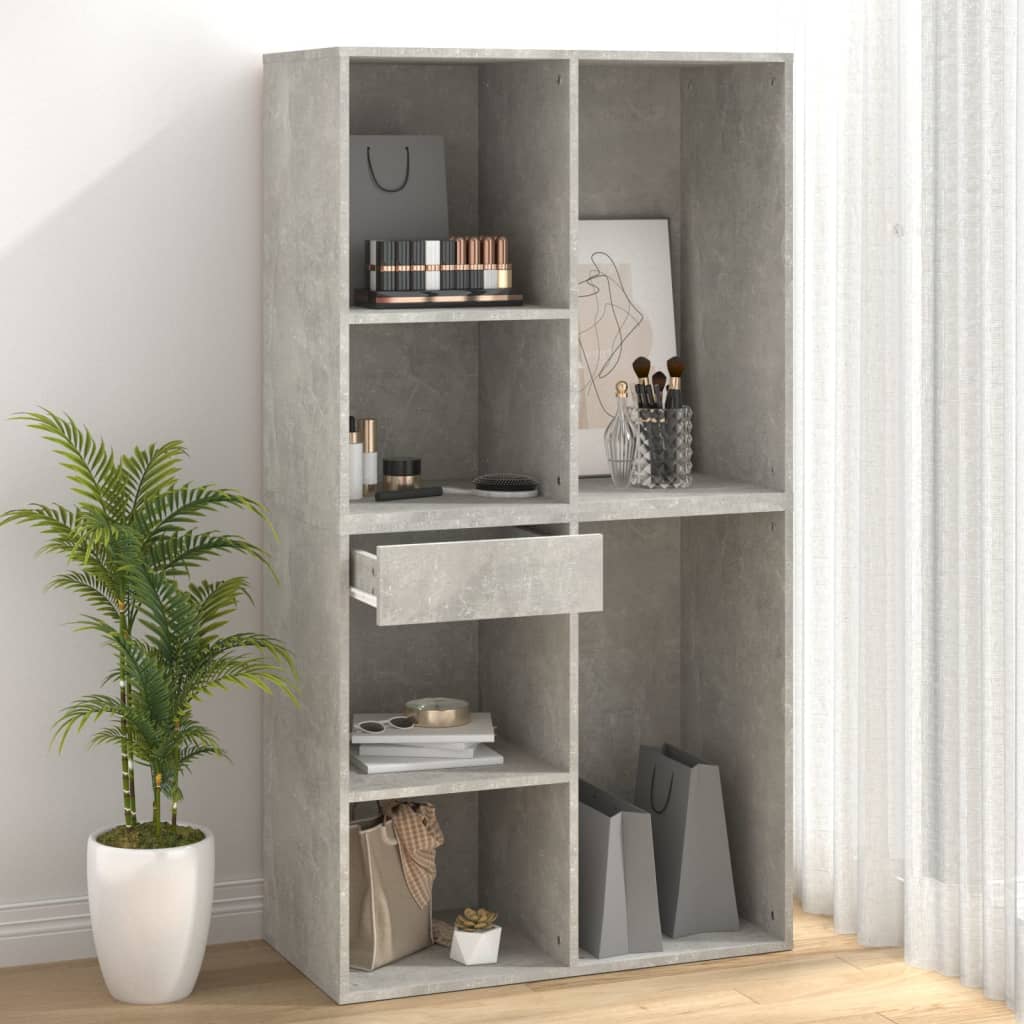 Armoire Cosmétique Béton Gris 80x40x75 cm Bois D'ingénierie