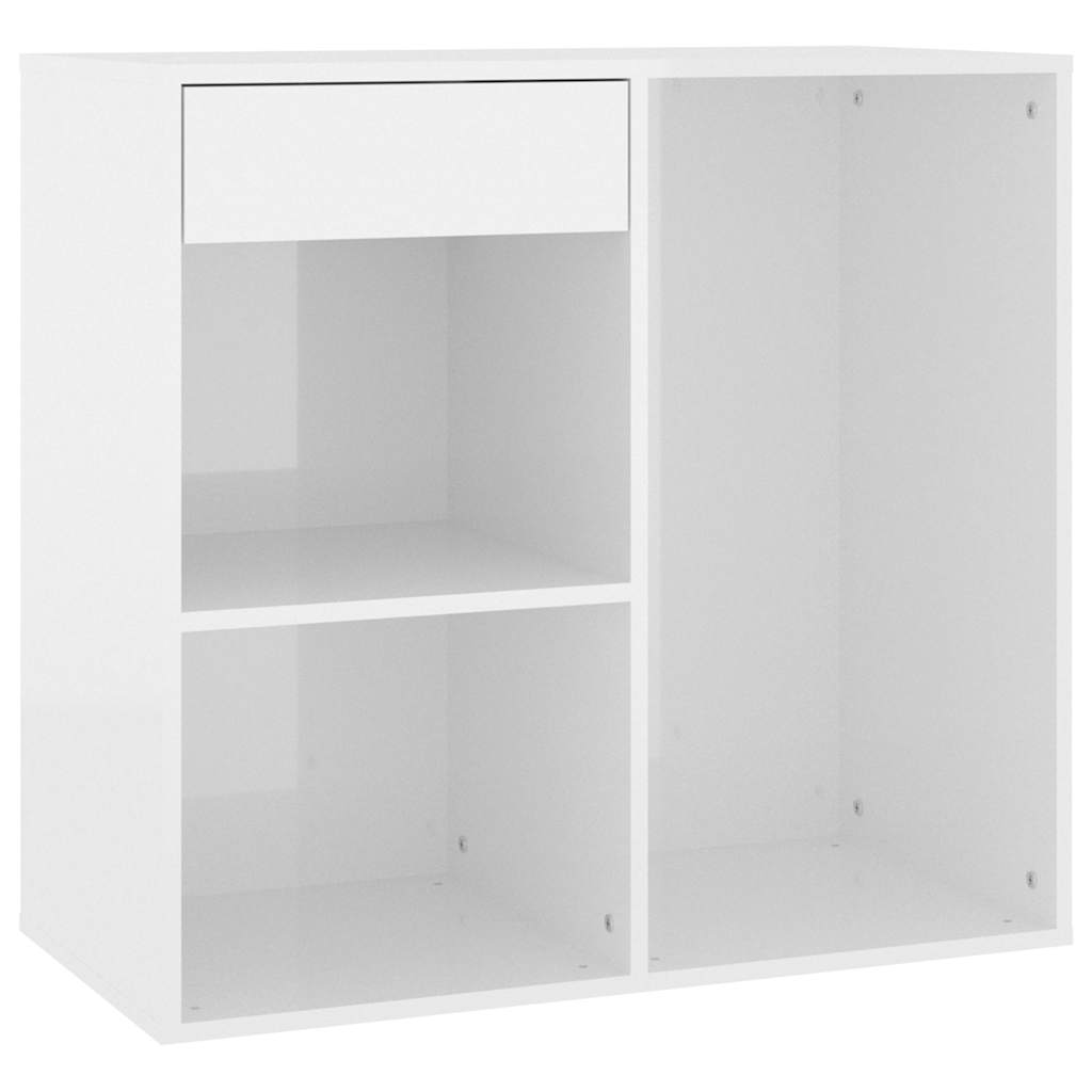 Cosmetic Cabinet High Gloss White 80x40x75 cm Engineered Wood