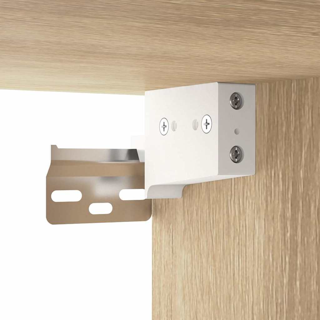 Mirror Cabinet with LED Sonoma Oak 91x15x76,5 cm