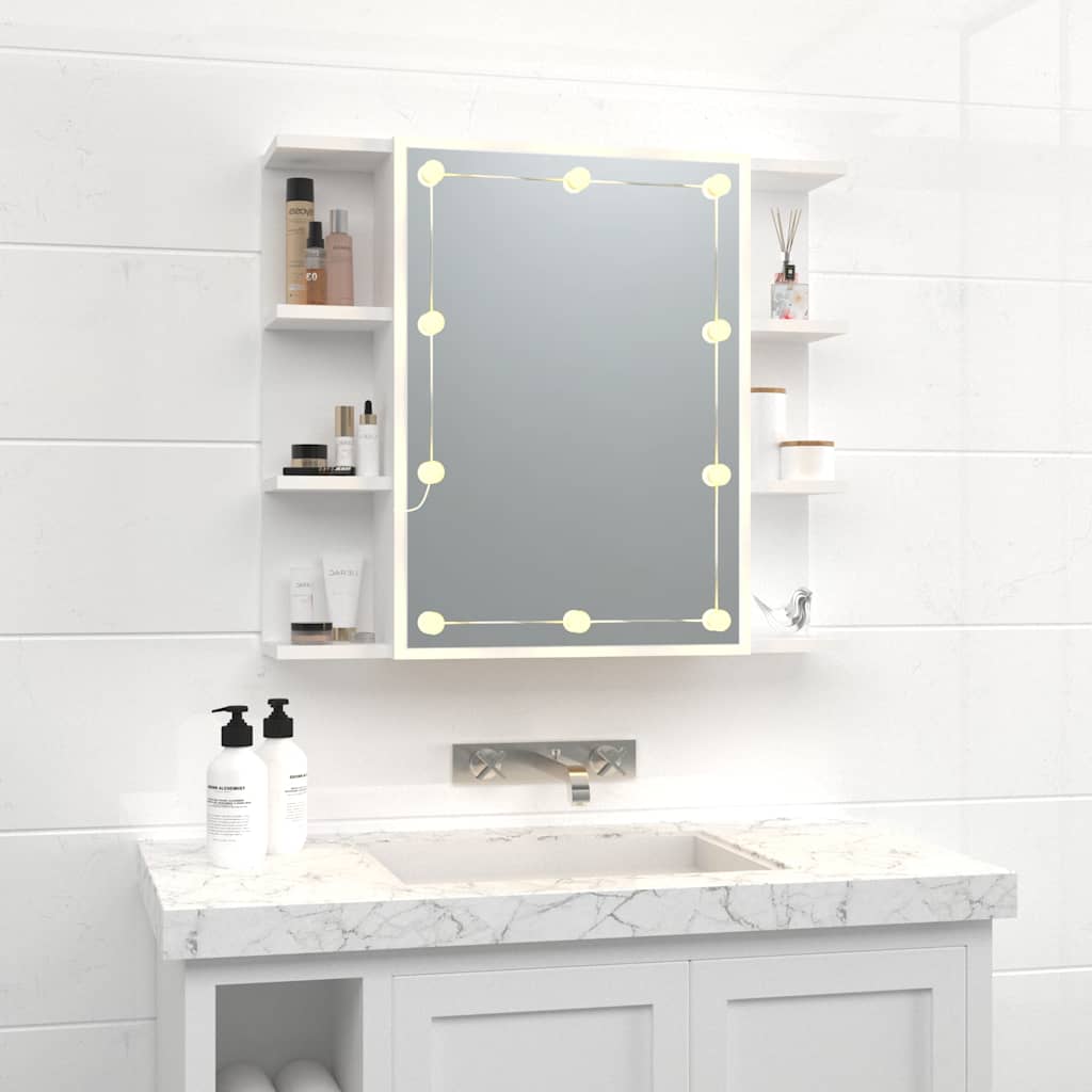 Mirror Cabinet with LED White 70x16,5x60 cm