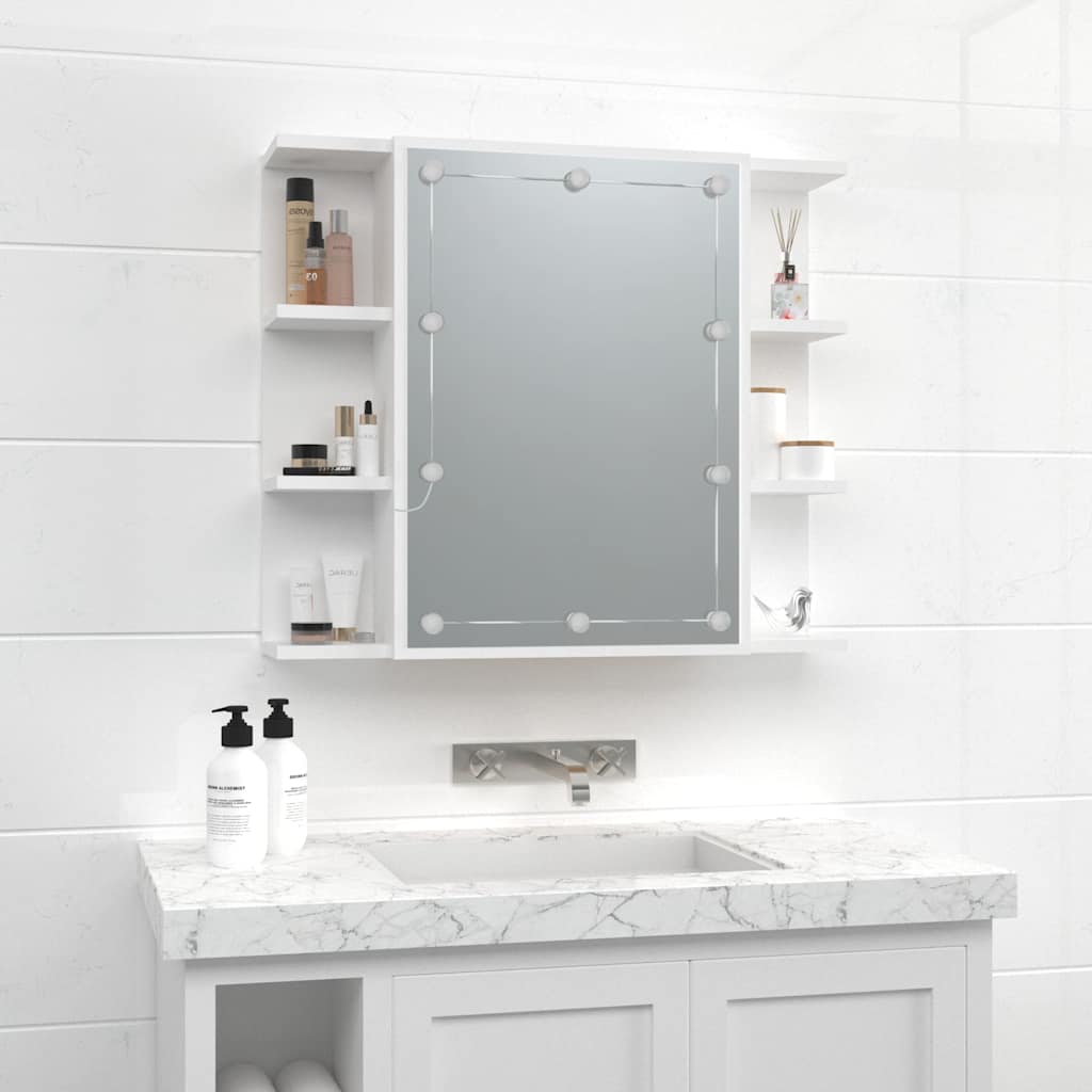 Mirror Cabinet with LED White 70x16,5x60 cm