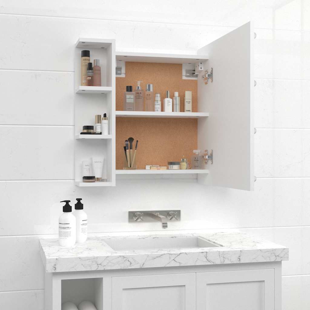 Mirror Cabinet with LED White 70x16,5x60 cm