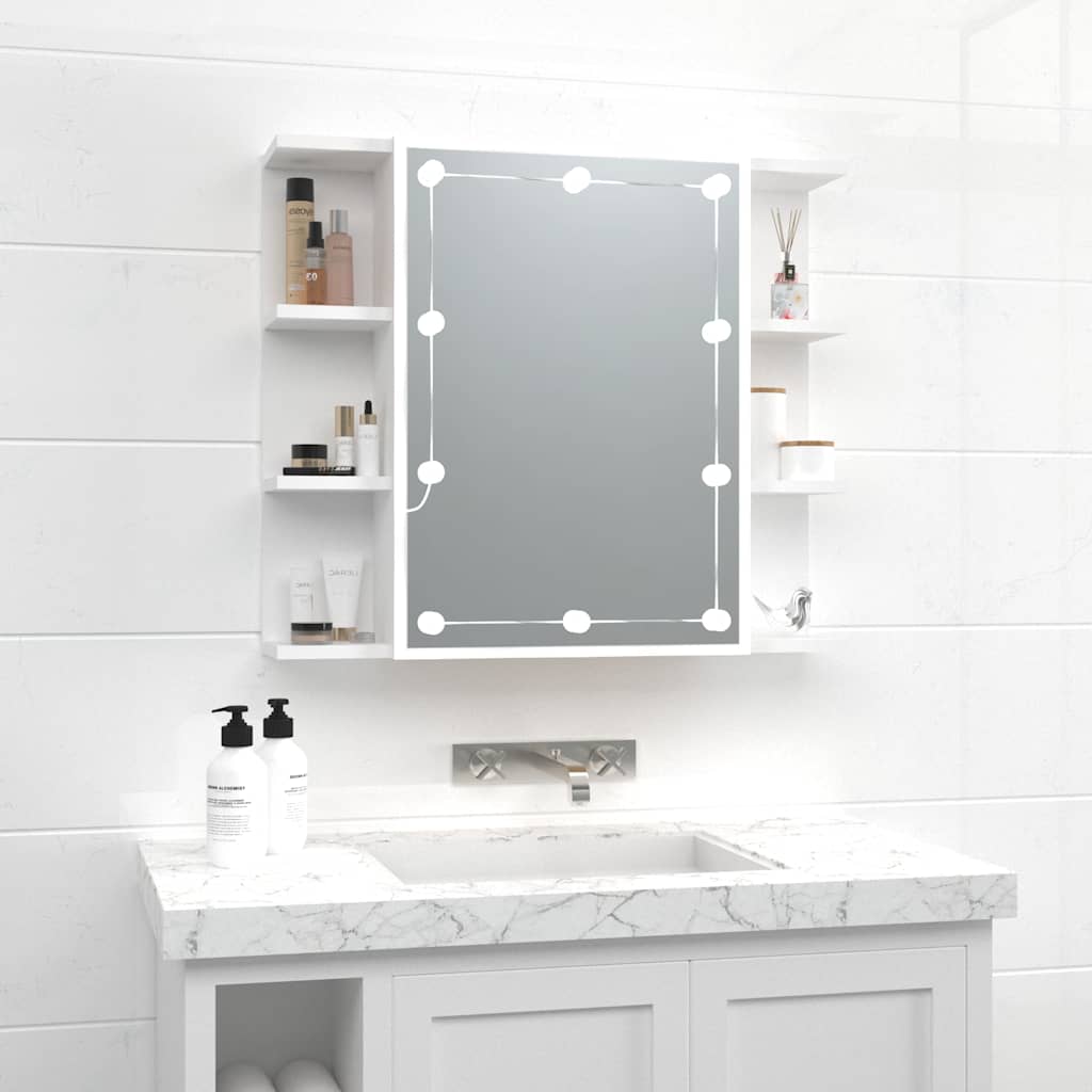 Mirror Cabinet with LED White 70x16,5x60 cm
