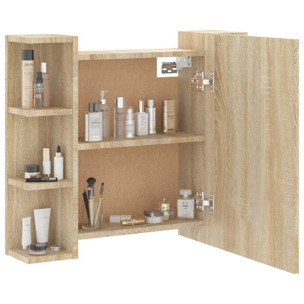 Mirror Cabinet with LED Sonoma Oak 70x16,5x60 cm