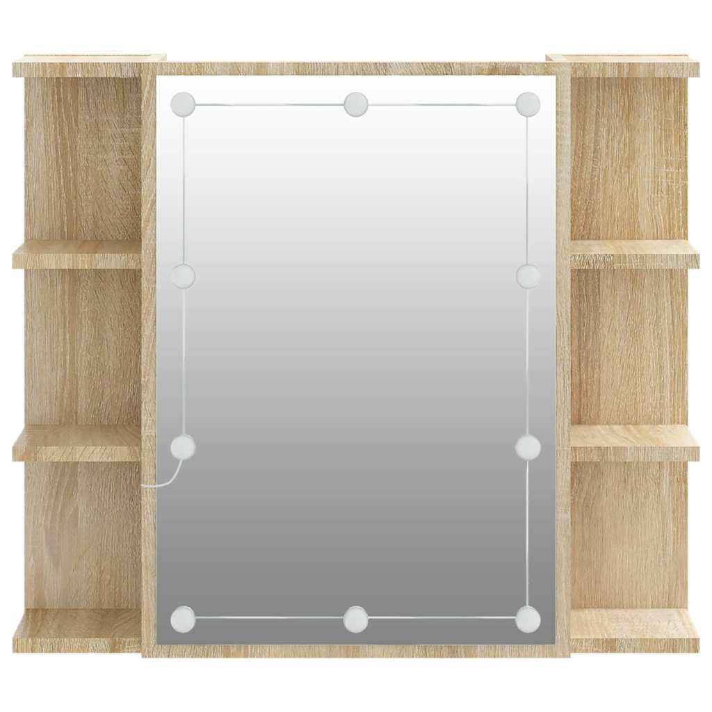 Mirror Cabinet with LED Sonoma Oak 70x16,5x60 cm