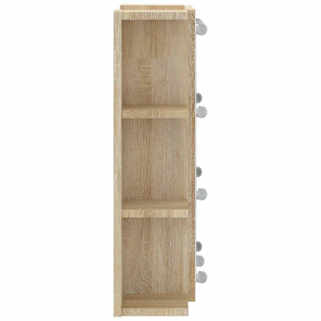 Mirror Cabinet with LED Sonoma Oak 70x16,5x60 cm