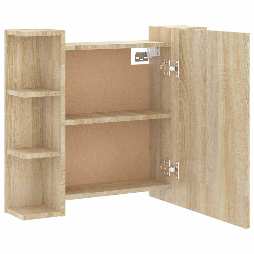 Mirror Cabinet with LED Sonoma Oak 70x16,5x60 cm