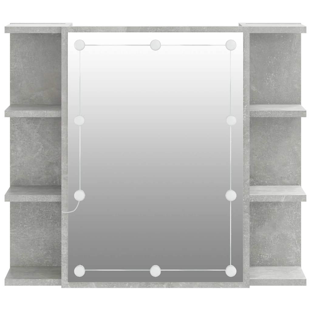 Mirror Cabinet with LED Concrete Grey 70x16,5x60 cm