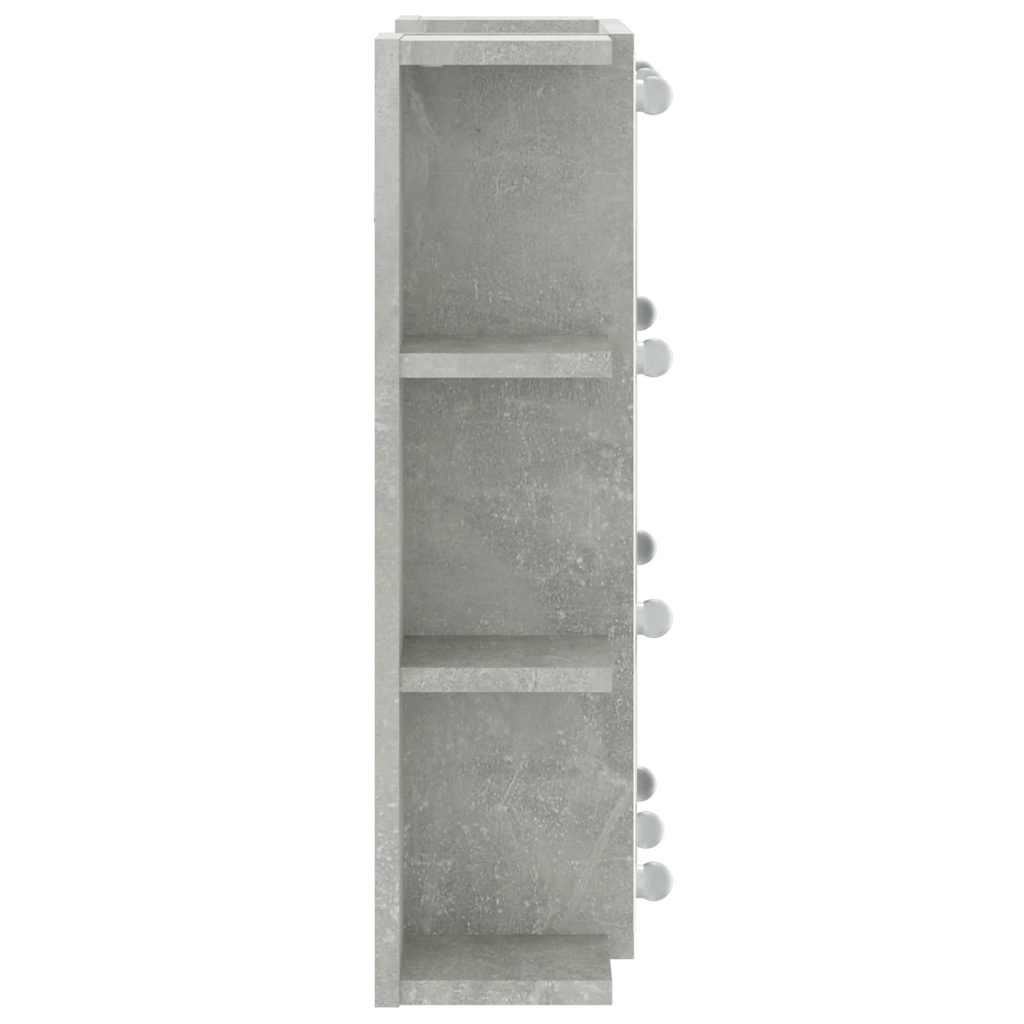 Mirror Cabinet with LED Concrete Grey 70x16,5x60 cm