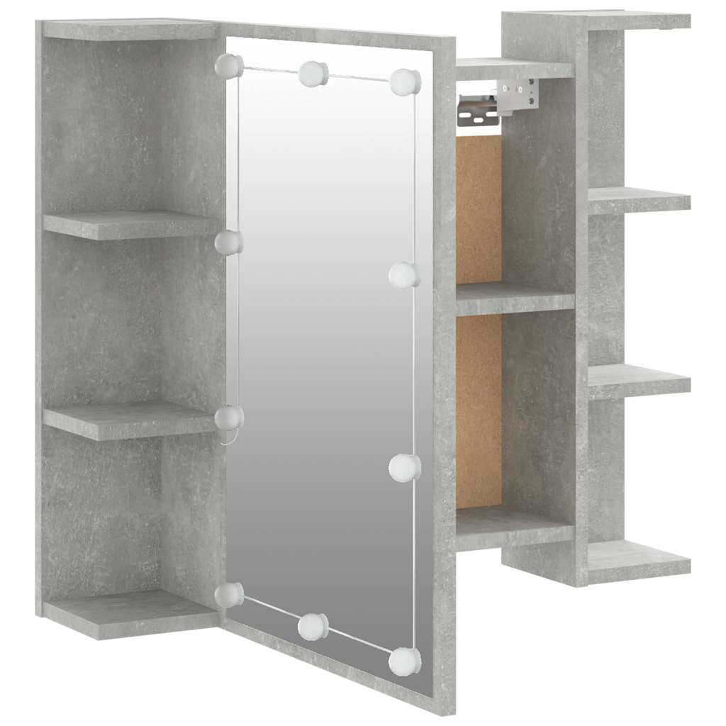Mirror Cabinet with LED Concrete Grey 70x16,5x60 cm