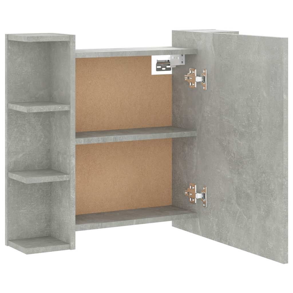 Mirror Cabinet with LED Concrete Grey 70x16,5x60 cm