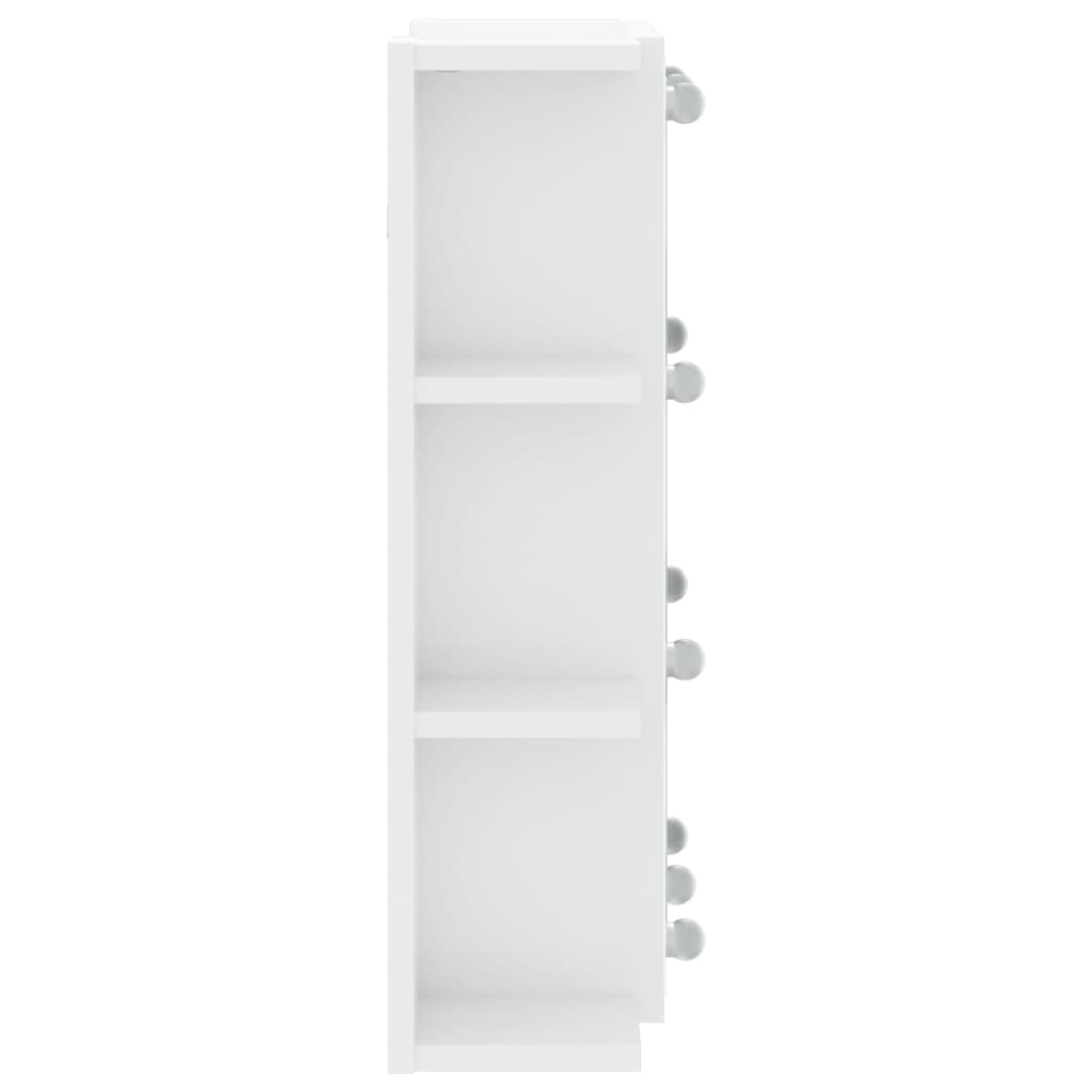 vidaXL Mirror Cabinet with LED High Gloss White 70x16.5x60 cm