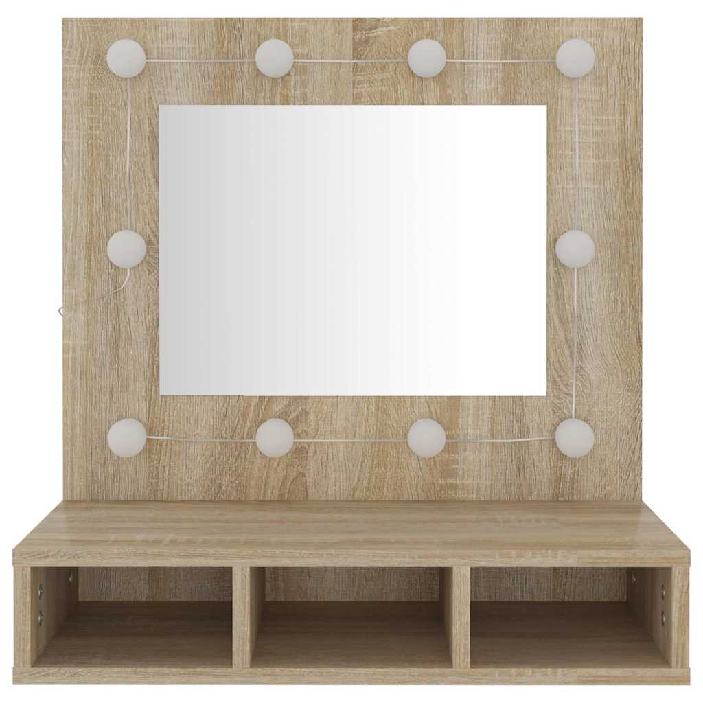 Mirror Cabinet with LED Sonoma Oak 60x31,5x62 cm