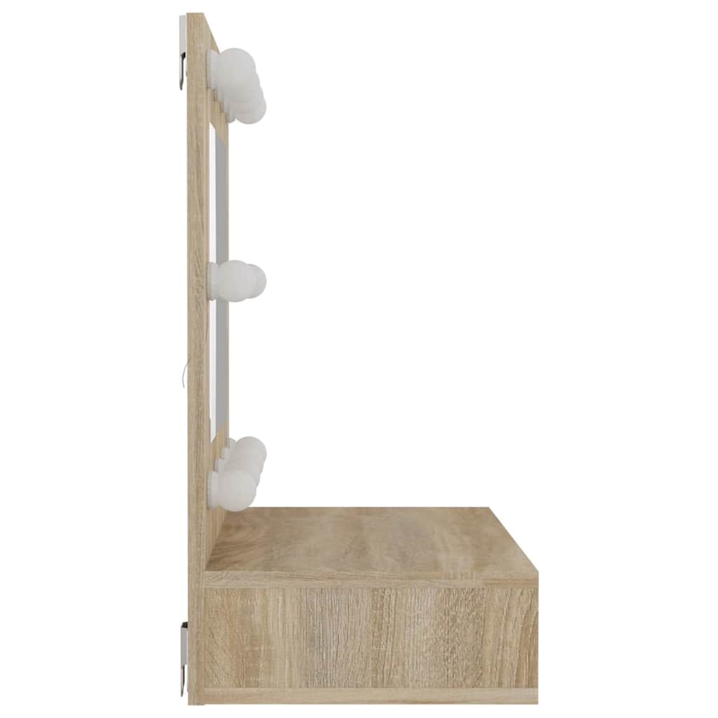 Mirror Cabinet with LED Sonoma Oak 60x31,5x62 cm