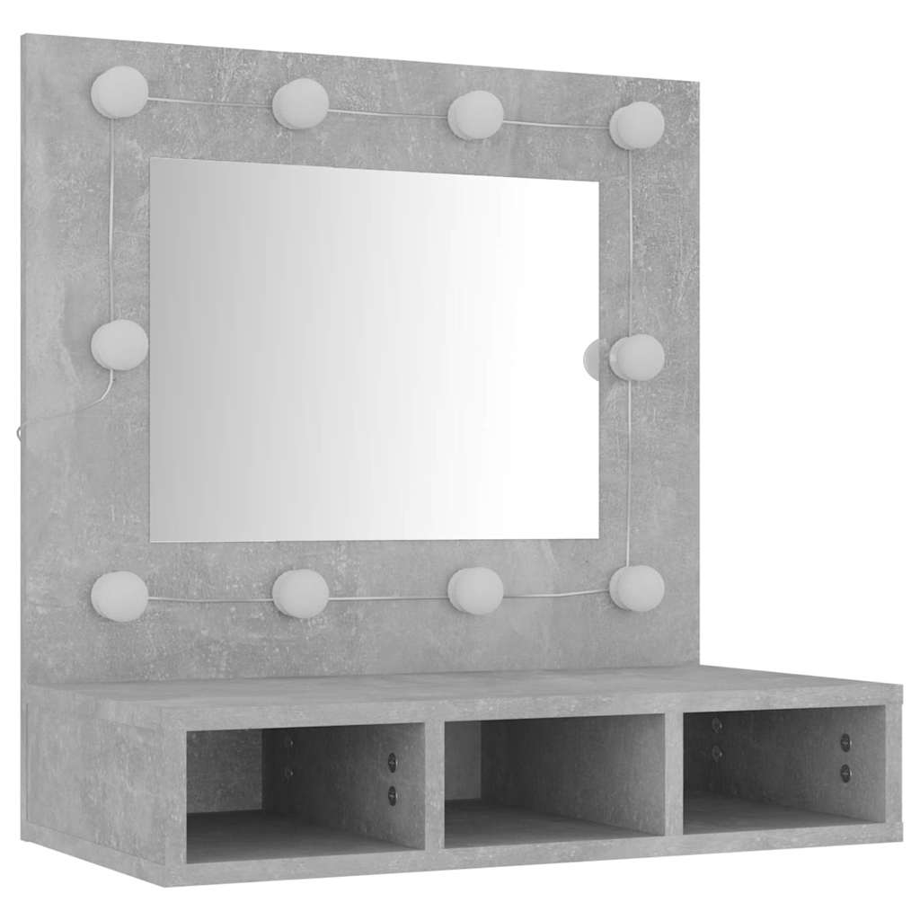 Mirror Cabinet with LED Concrete Grey 60x31,5x62 cm