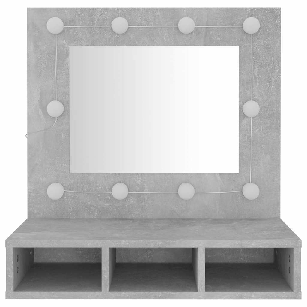 Mirror Cabinet with LED Concrete Grey 60x31,5x62 cm