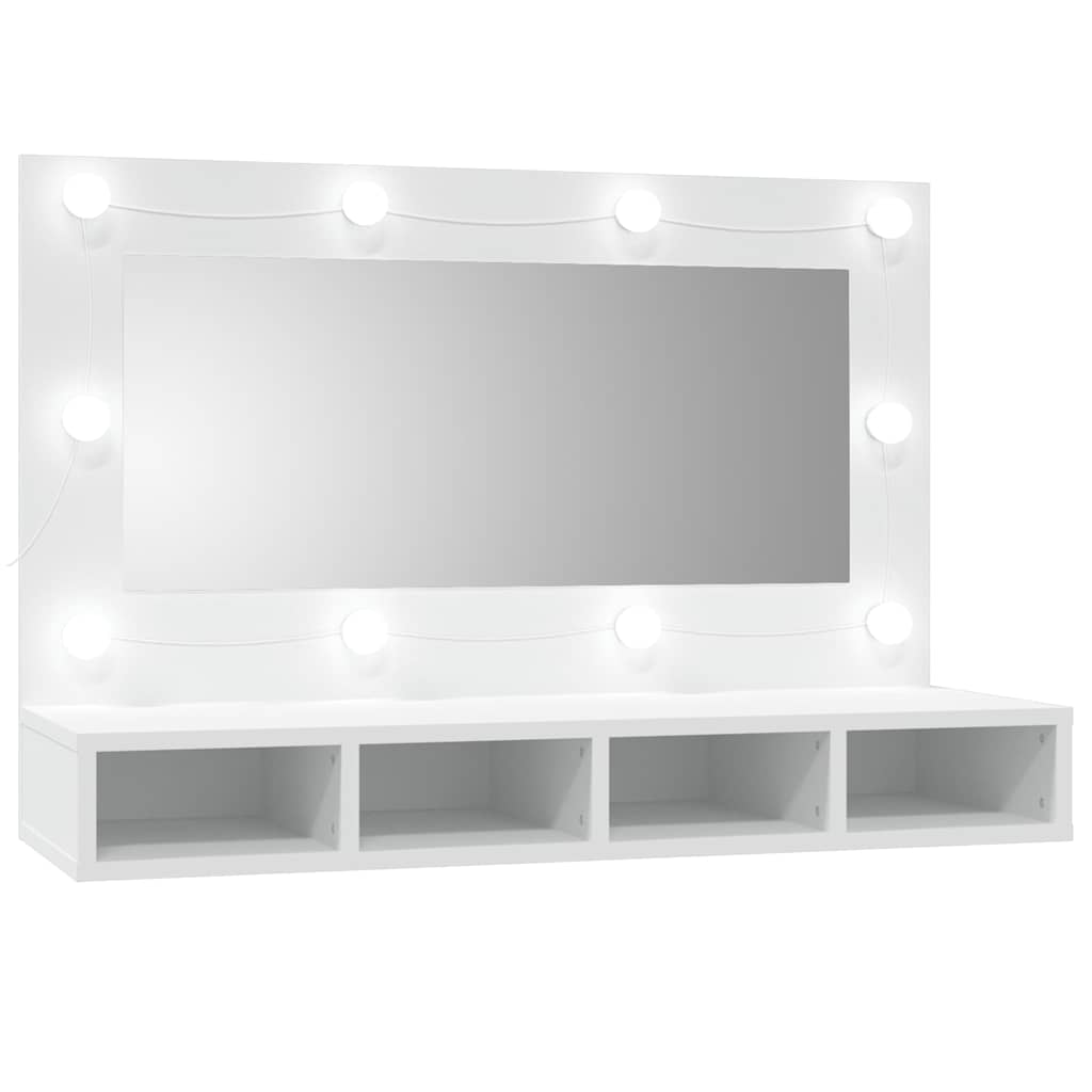 Mirror Cabinet with LED White 90x31,5x62 cm
