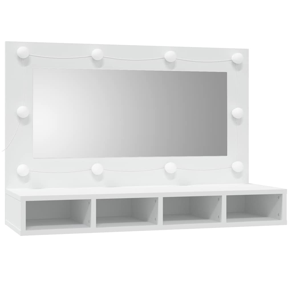 Mirror Cabinet with LED White 90x31,5x62 cm