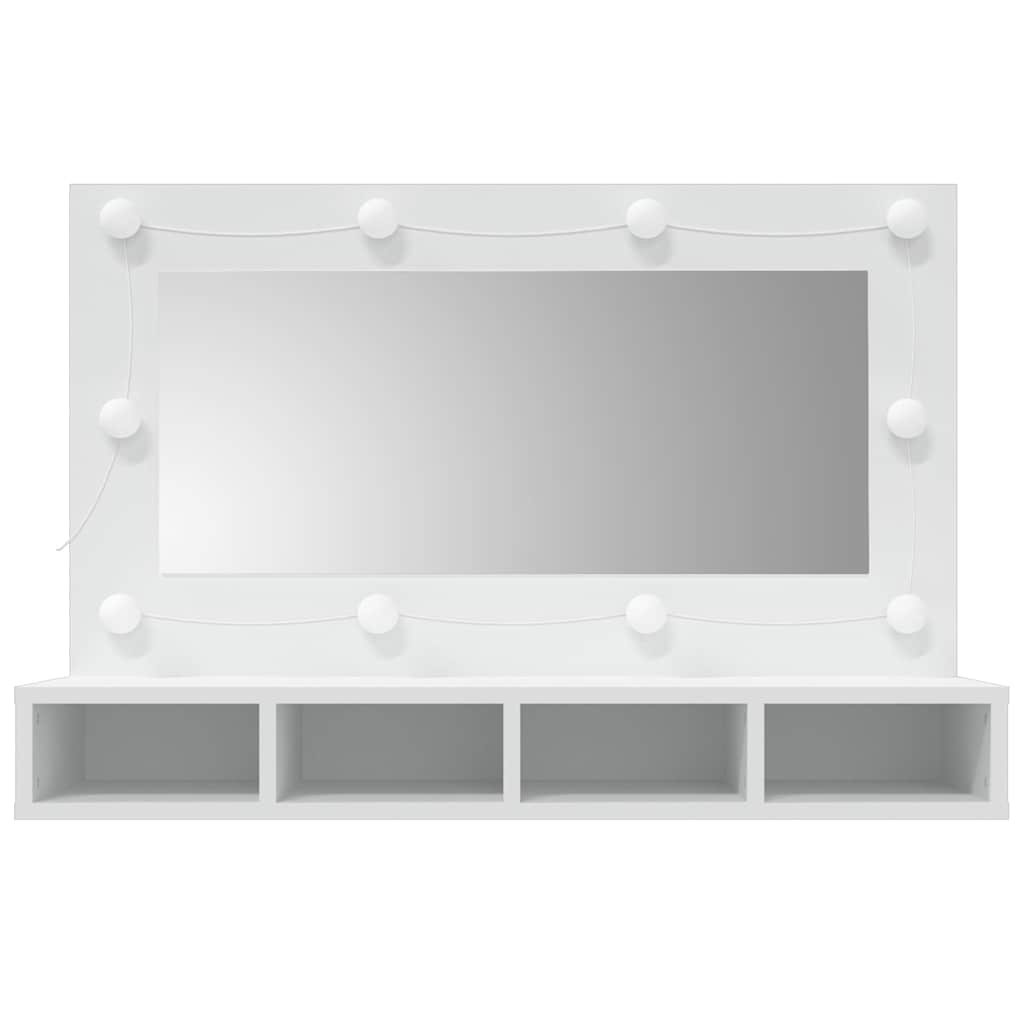 Mirror Cabinet with LED White 90x31,5x62 cm
