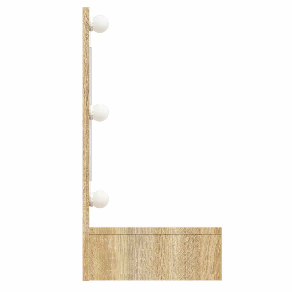 Mirror Cabinet with LED Sonoma Oak 90x31,5x62 cm