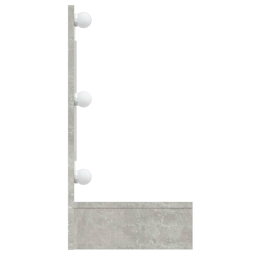 Mirror Cabinet with LED Concrete Grey 90x31,5x62 cm