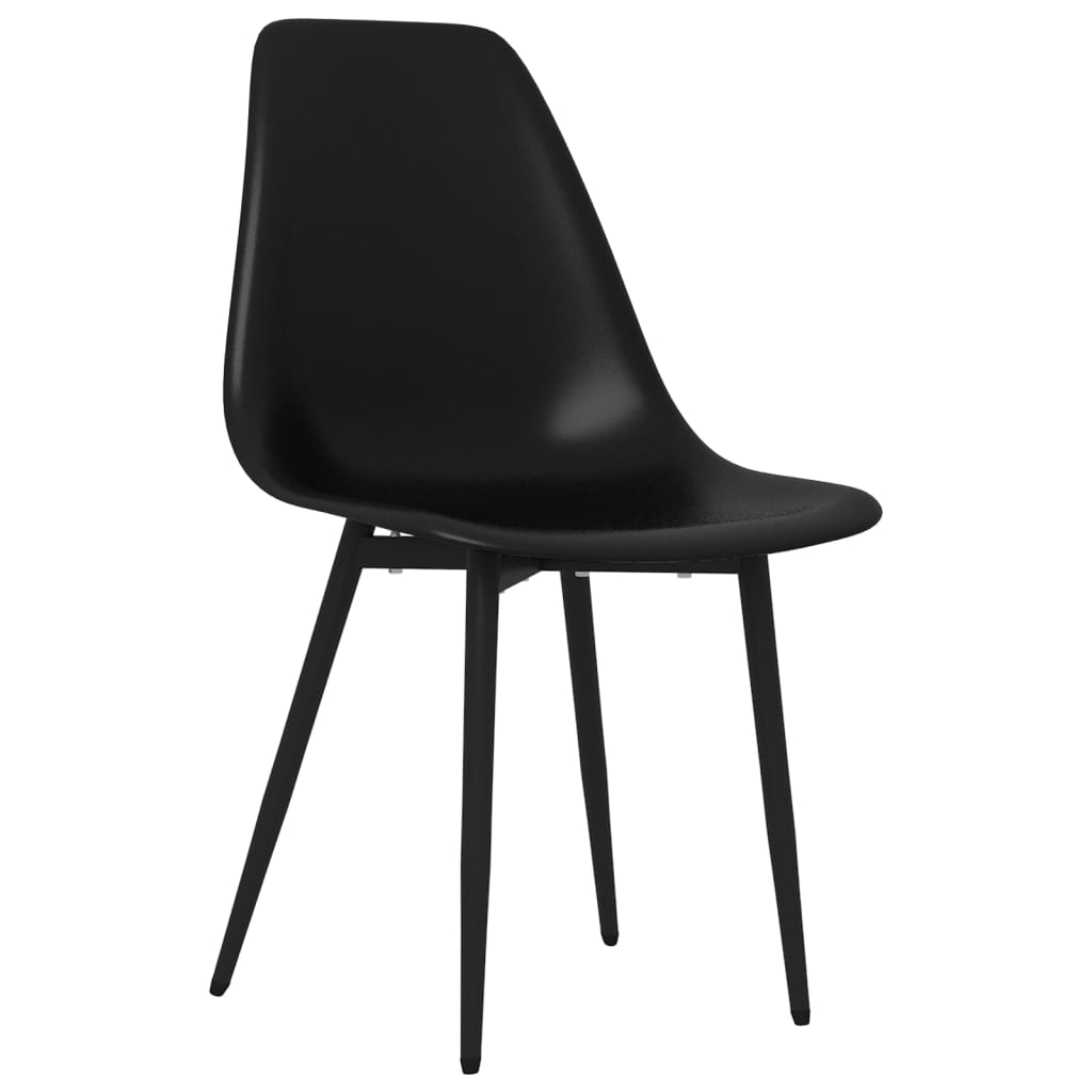 vidaXL Dining Chairs 4 pcs Black PP