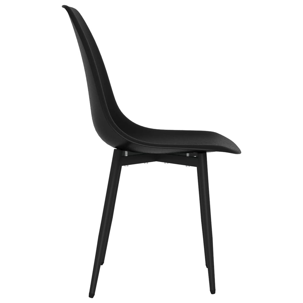 vidaXL Dining Chairs 4 pcs Black PP