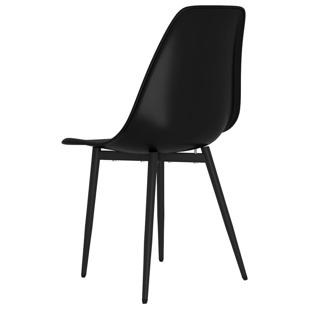 vidaXL Dining Chairs 4 pcs Black PP